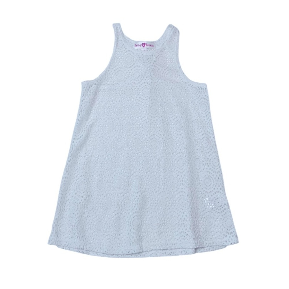 White A-line‎ Swim Coverup with Sleeveless Design